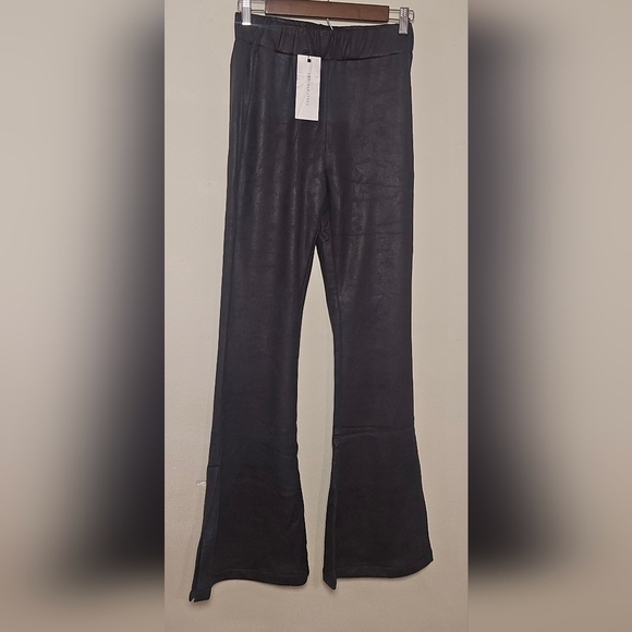 Dance & Marvel Pants - Womens Black Dancemarvel Faux Leather Flare Pants M 41L NWT